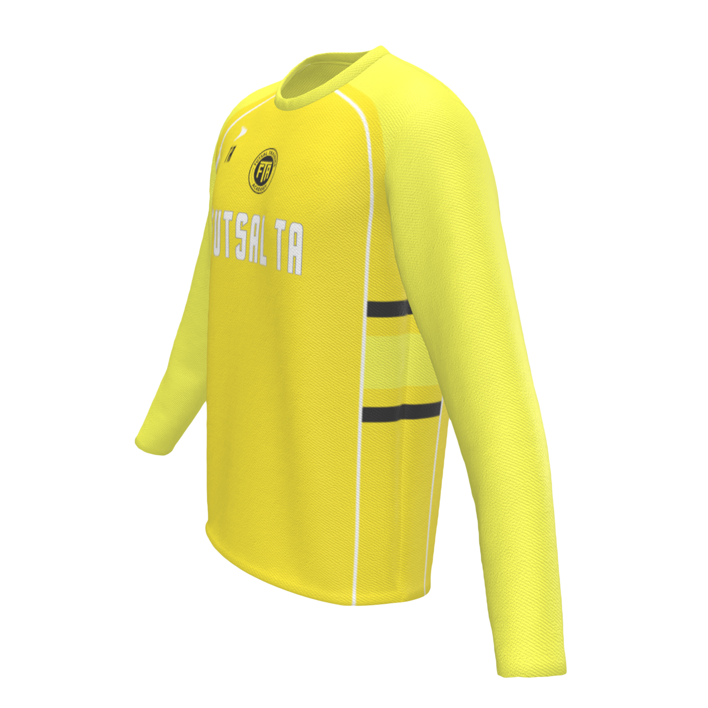 Yellow long sleeve t shirt with brazil/usa flag and logo Futsal Made Me