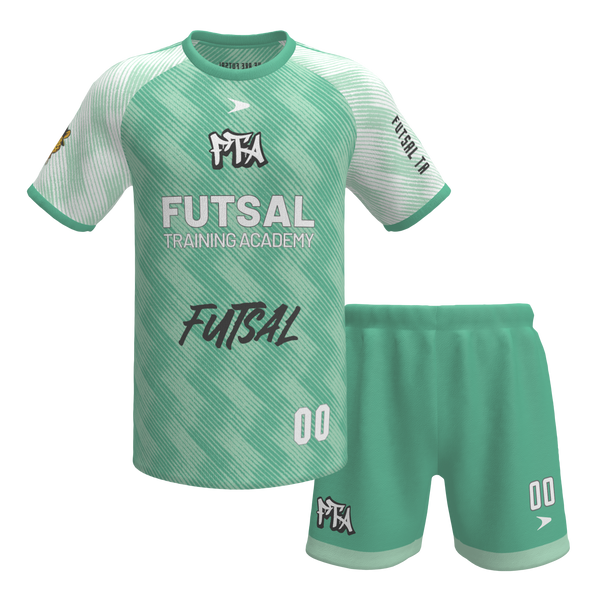 Green futsal training academy jersey and shorts 