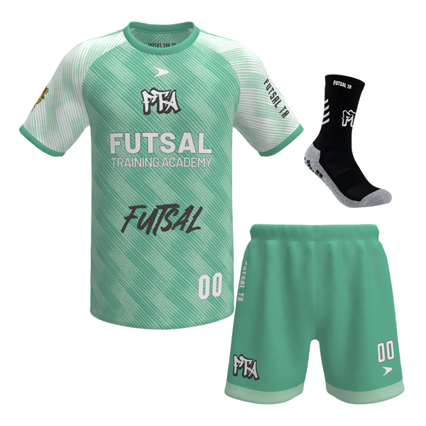 Futsal training academy jersey, shorts, and socks 