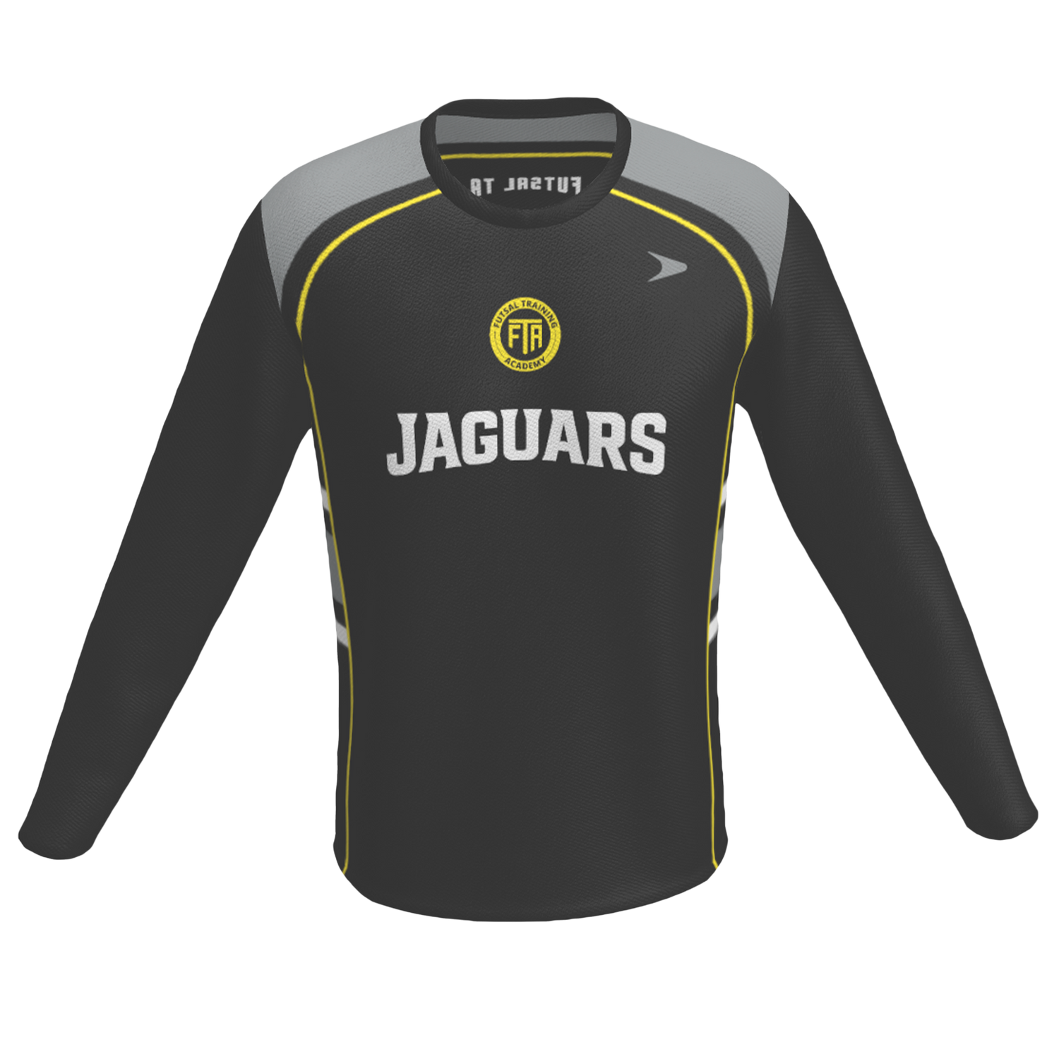 Black long-sleeve shirt with 'Jaguars' text and FIA logo on a white background