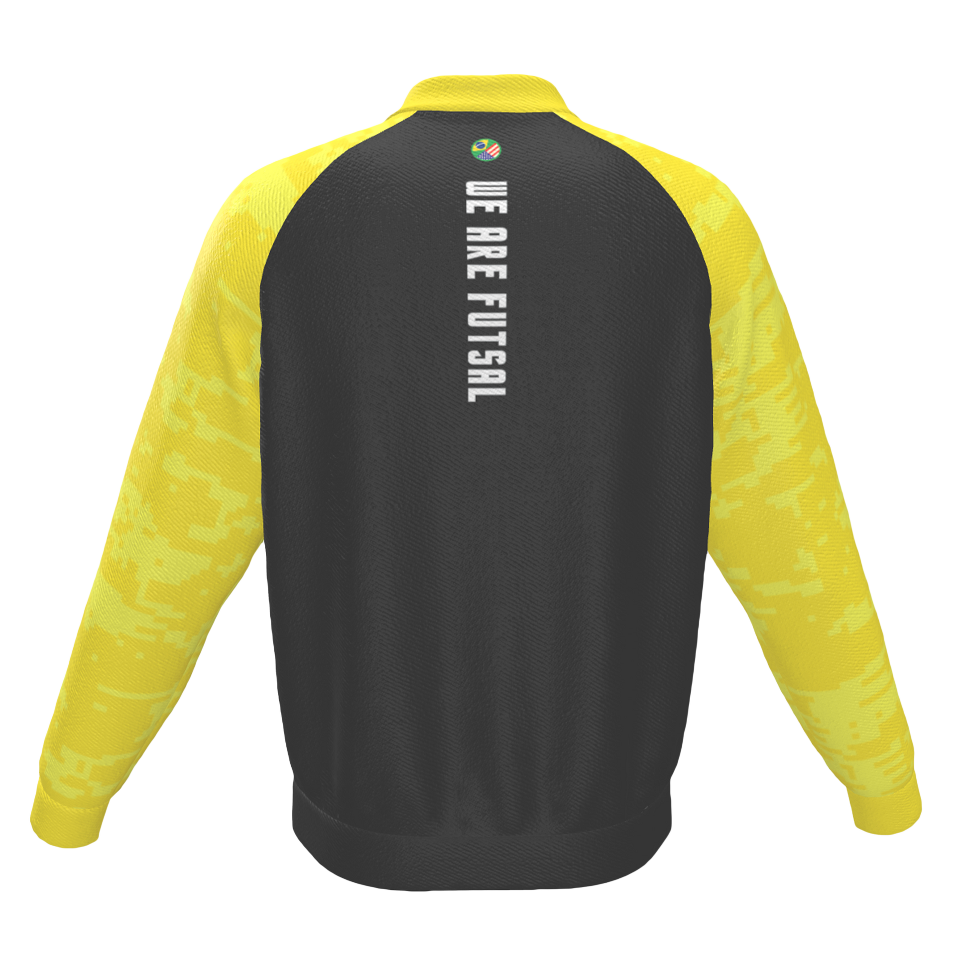 Black jacket with 'WE ARE FUTSAL' text on the back and brazil/usa flag
