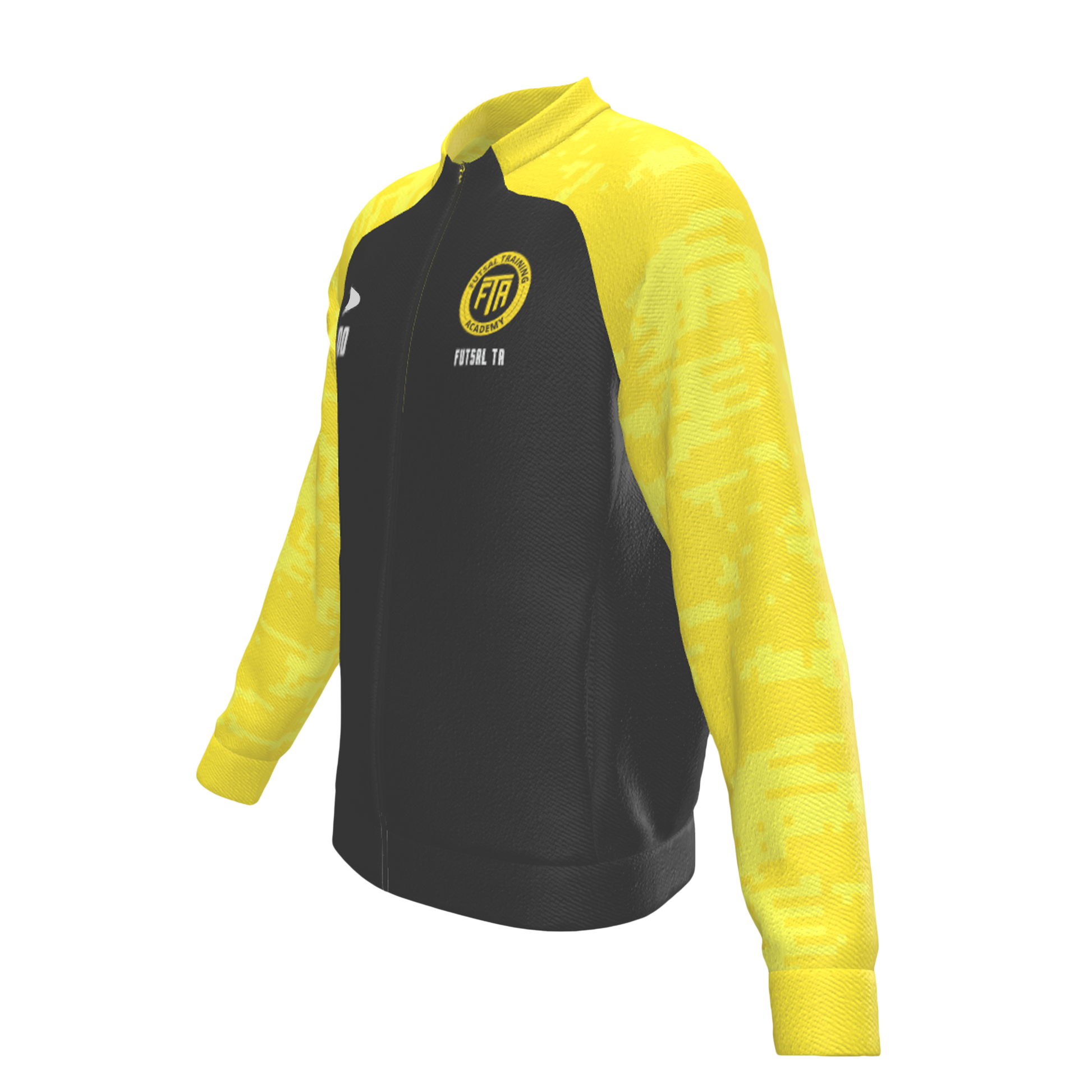 Black sports jacket with FTA logo and word Futsal TA