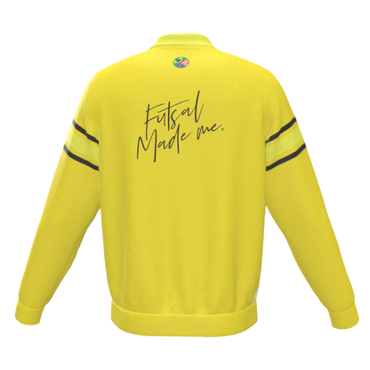 Yellow jacket sports jersey with 'WE ARE FUTSAL' text on a white background