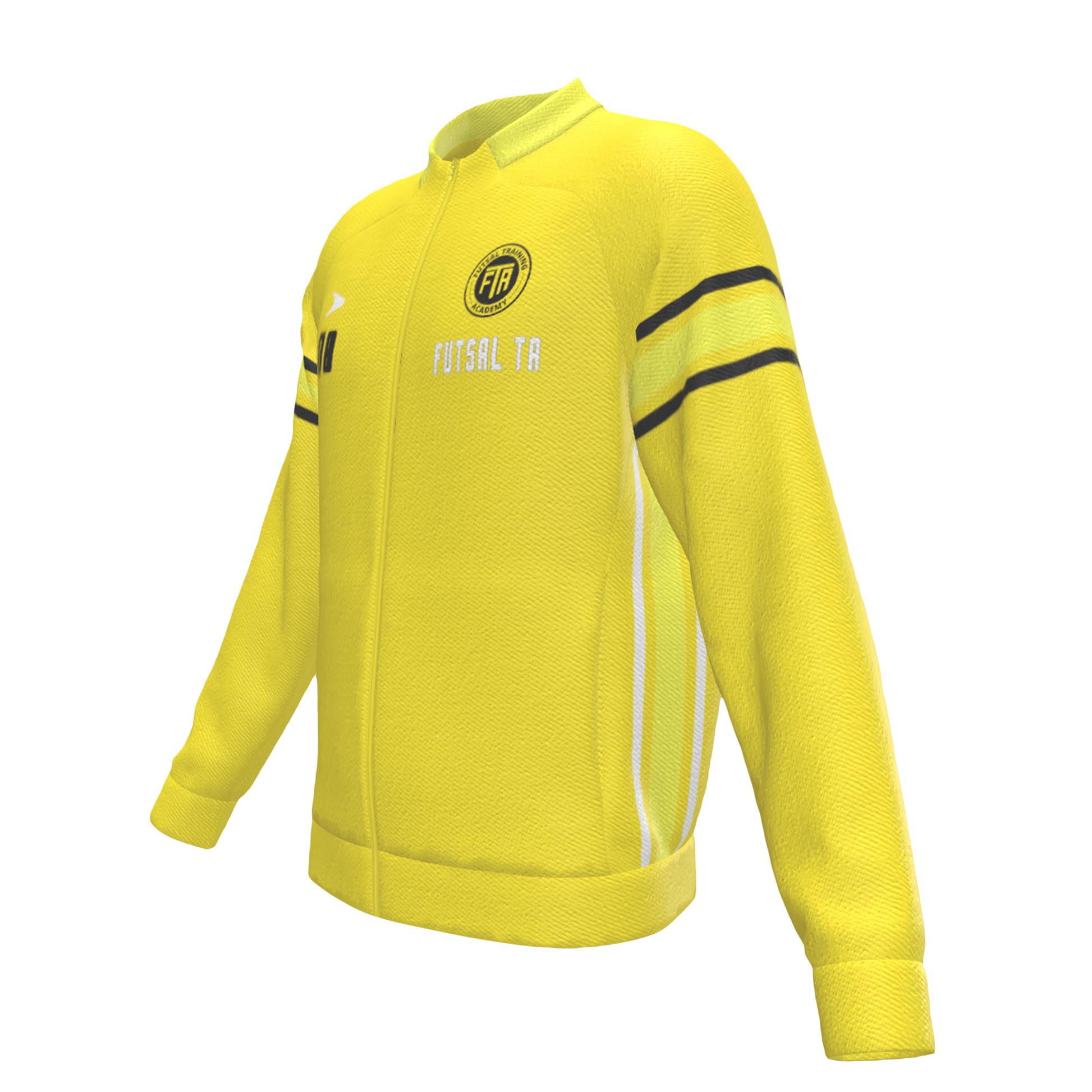 Yellow sports jacket with Futsal TA logo