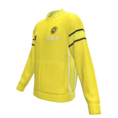 Yellow sports jacket with Futsal TA logo