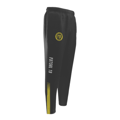 Black and Yellow FTA Pants with FTA logo and word Futsal TA