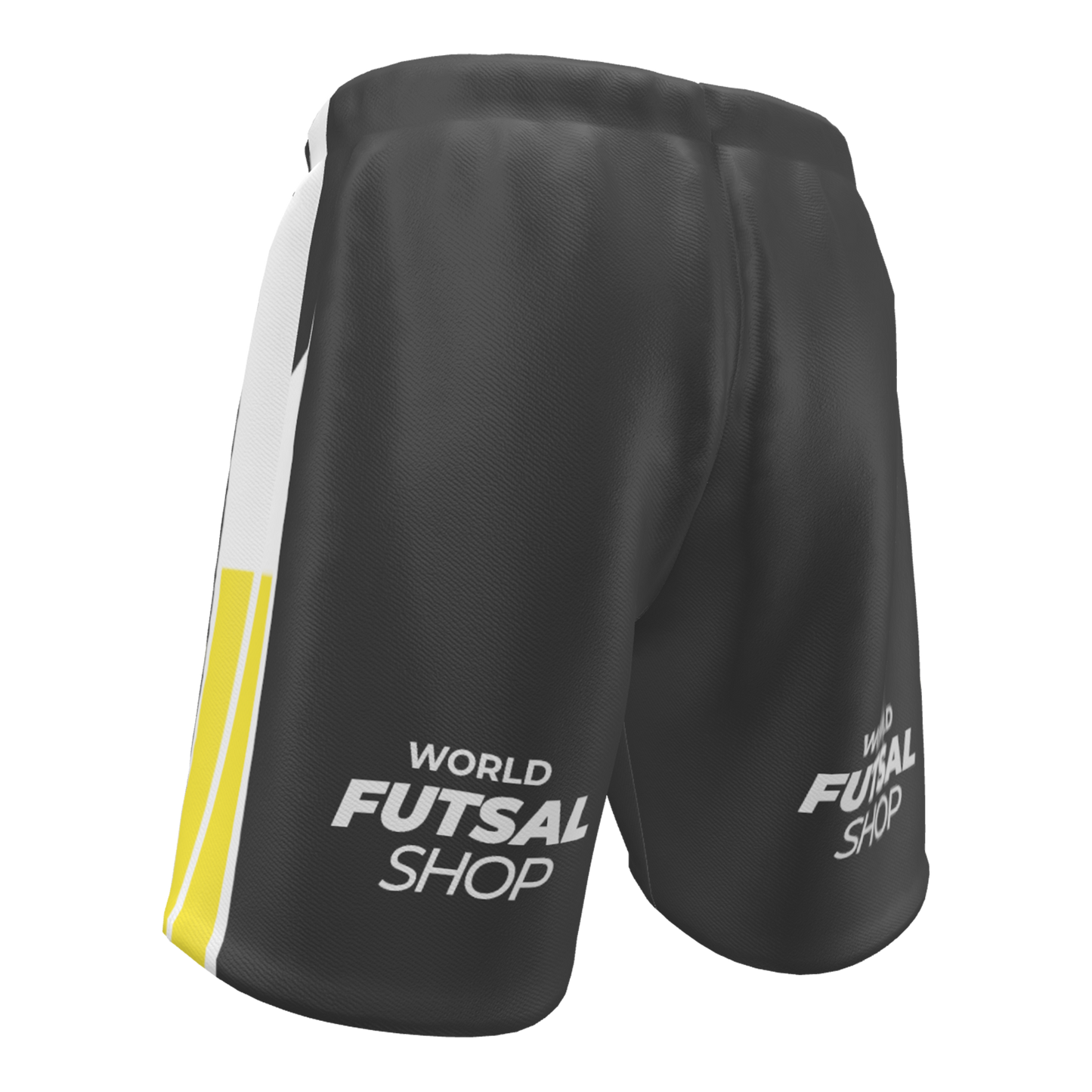 FTA Liga Shorts – black futsal training shorts with yellow FTA detailing
