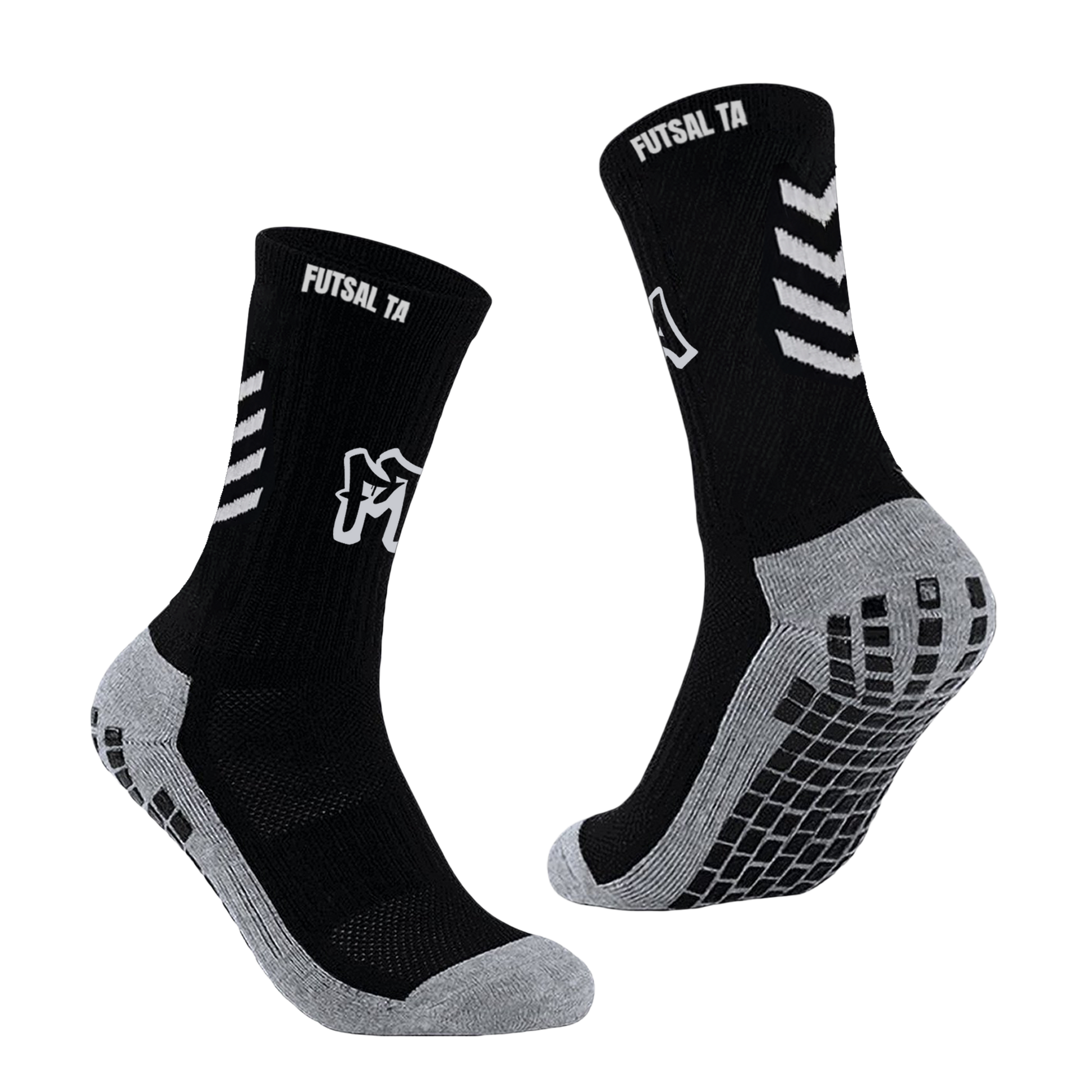 FTA Anti-Slip Grip Socks – black futsal grip socks for court traction