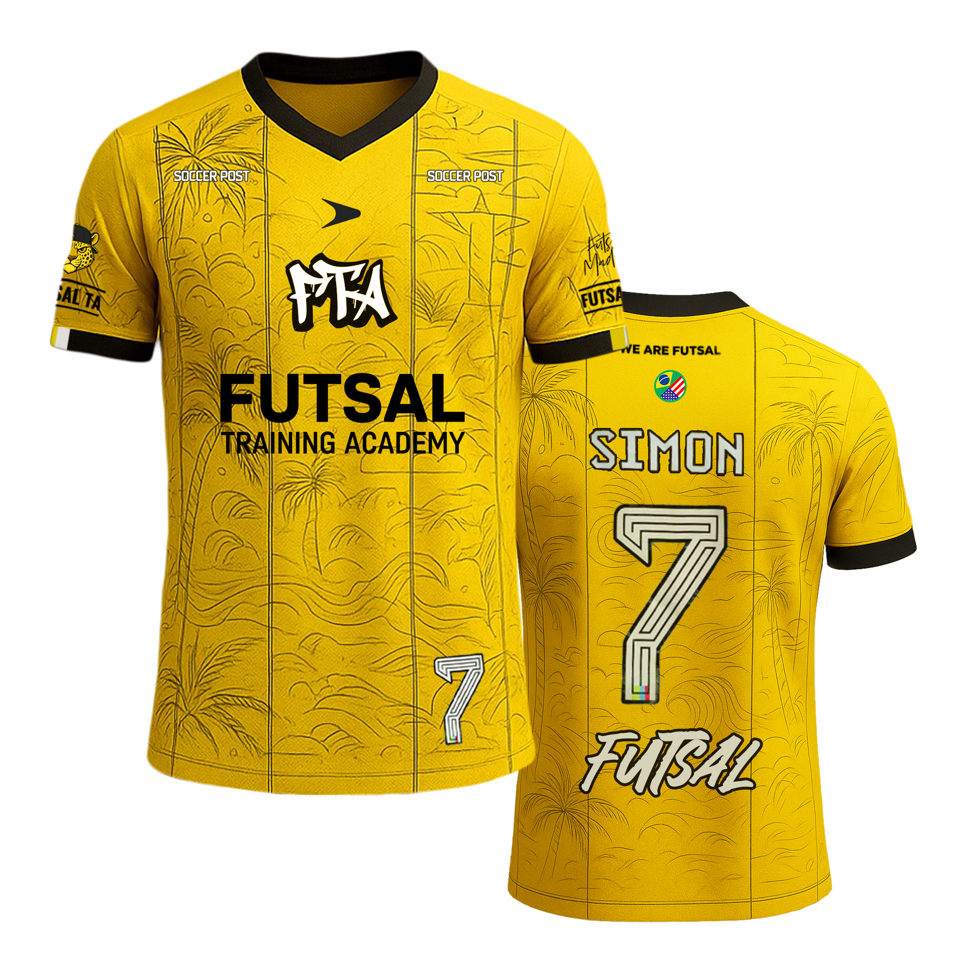 FTA Copacabana Match Jersey – yellow futsal home jersey with FTA branding