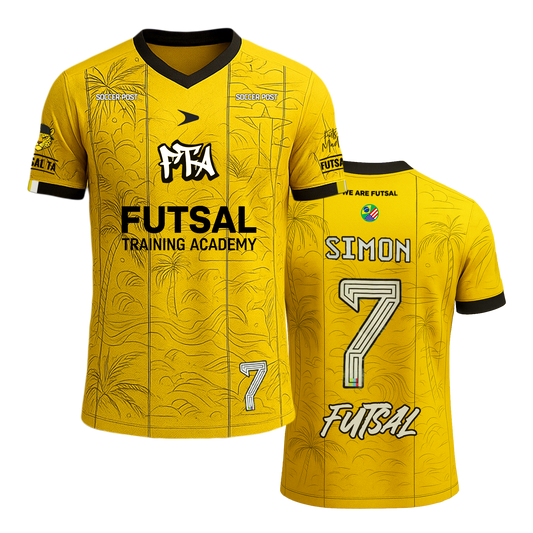 FTA Copacabana Match Jersey – yellow futsal home jersey with FTA branding